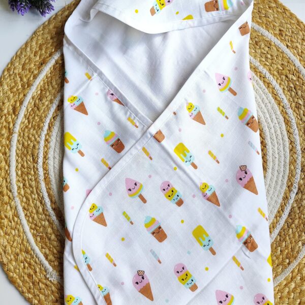 Muslin Hooded Towel – Icecream Print