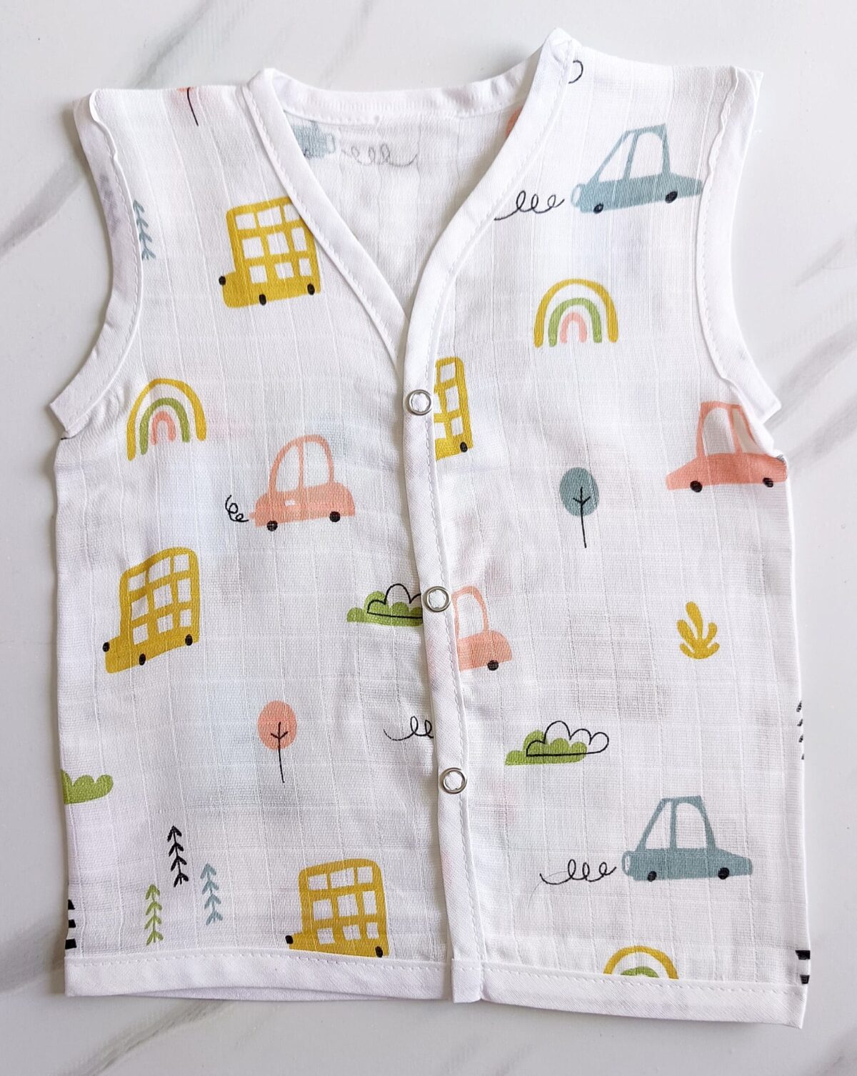 Muslin White Printed Jablas (0 - 3 Months) (Buy 5 @ ₹399) - Image 8