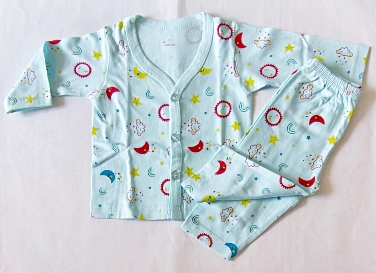 Unisex Cotton Night Suit - Star & Moon Print - Image 5