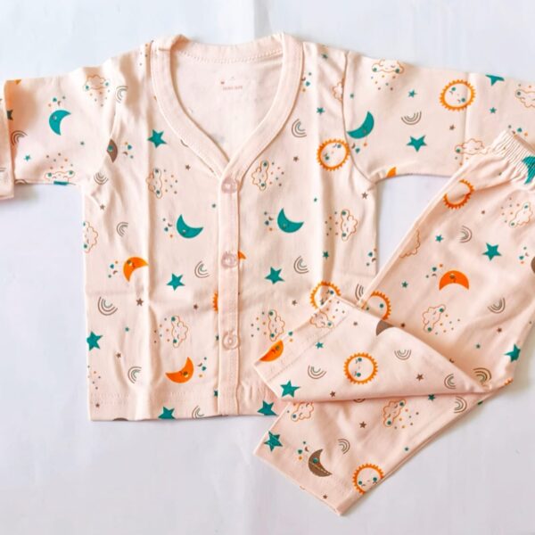 Unisex Cotton Night Suit – Star & Moon Print