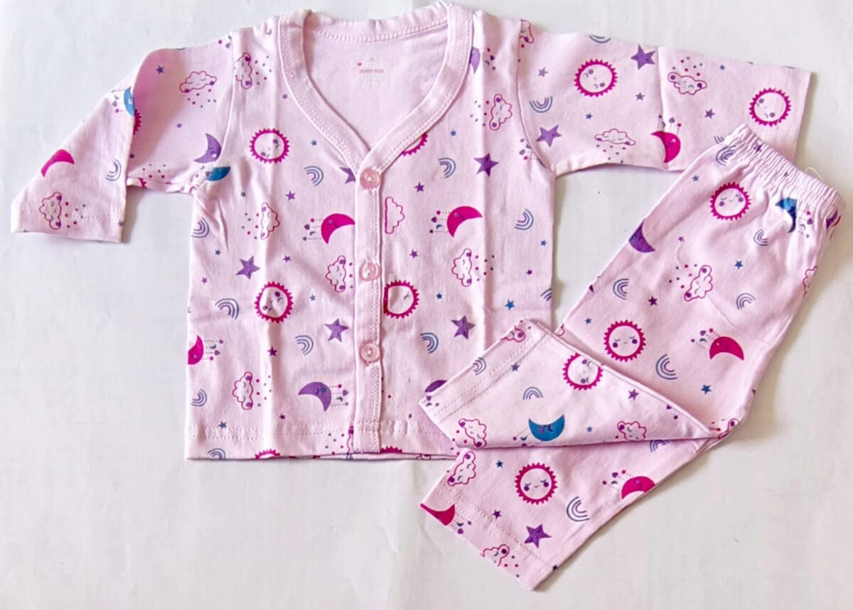 Unisex Cotton Night Suit - Star & Moon Print - Image 2