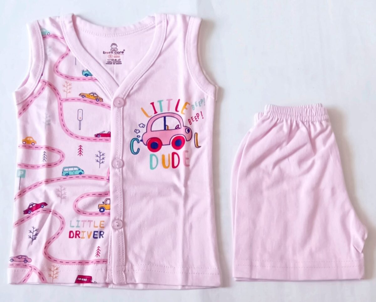 Unisex Cotton Sleeveless Jabla with Trouser Set - Cool Dude Print