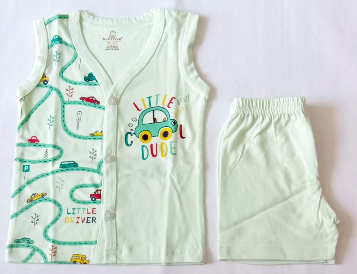 Unisex Cotton Sleeveless Jabla with Trouser Set - Cool Dude Print - Image 5