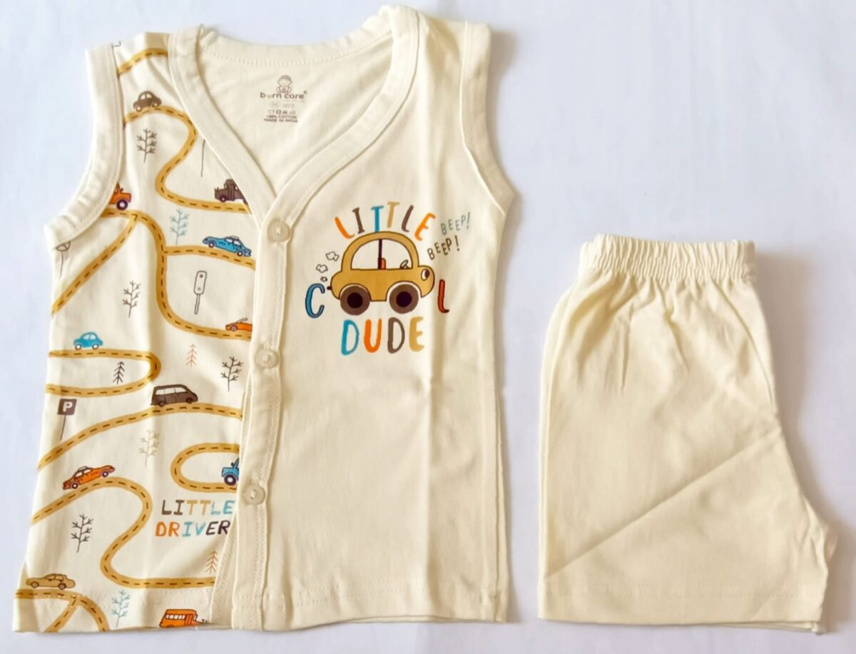 Unisex Cotton Sleeveless Jabla with Trouser Set - Cool Dude Print - Image 4