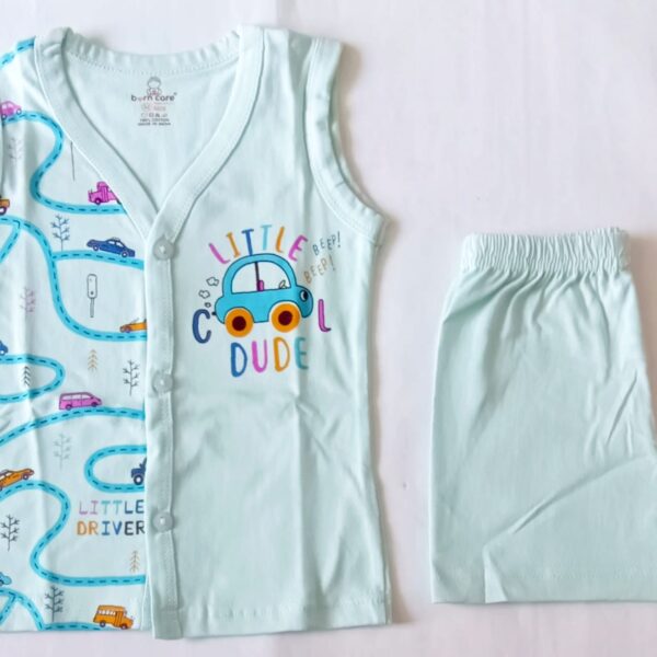 Unisex Cotton Sleeveless Jabla with Trouser Set – Cool Dude Print