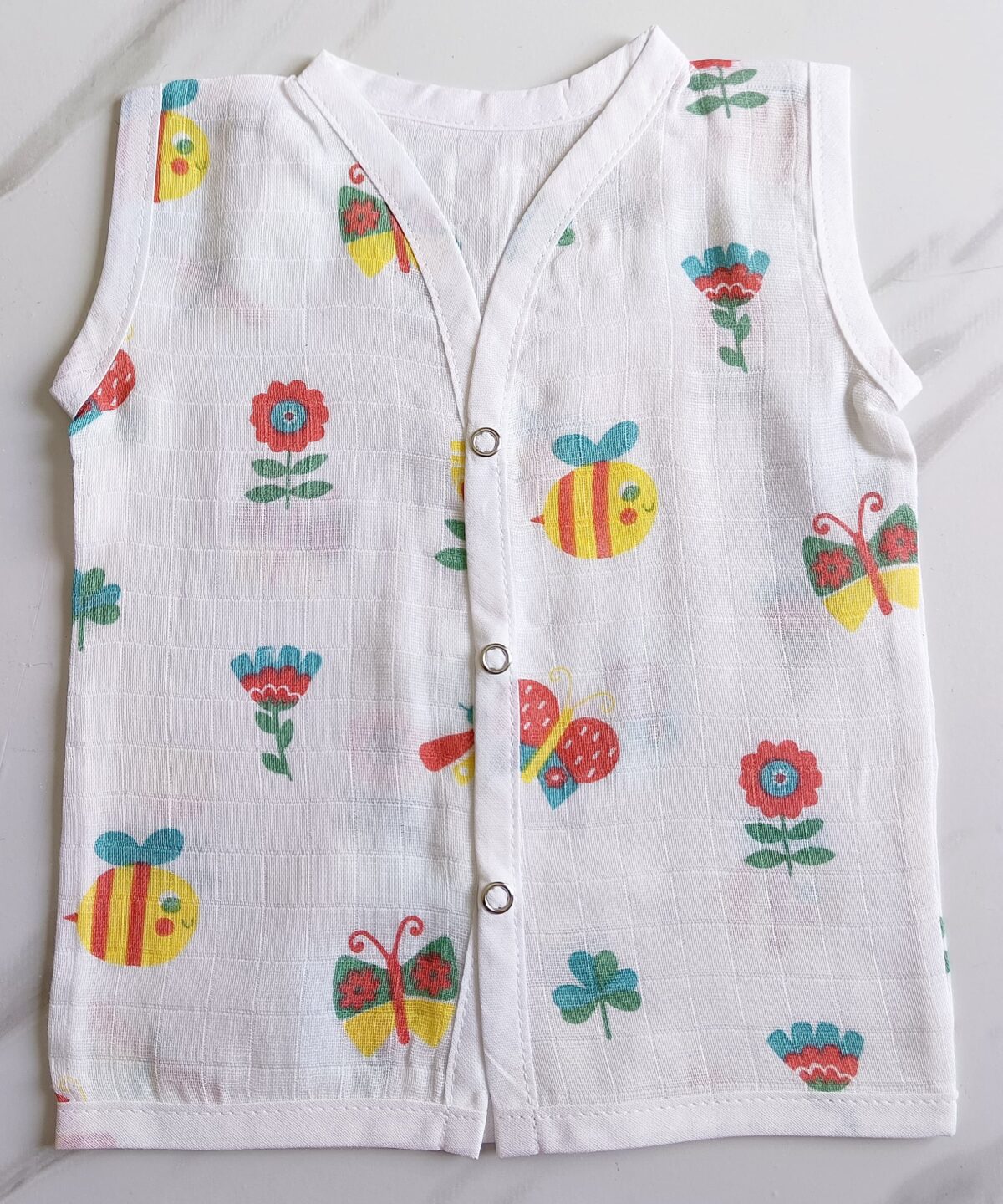 Muslin White Printed Jablas (3 - 6 Months) (Buy 5 @ ₹399) - Image 11