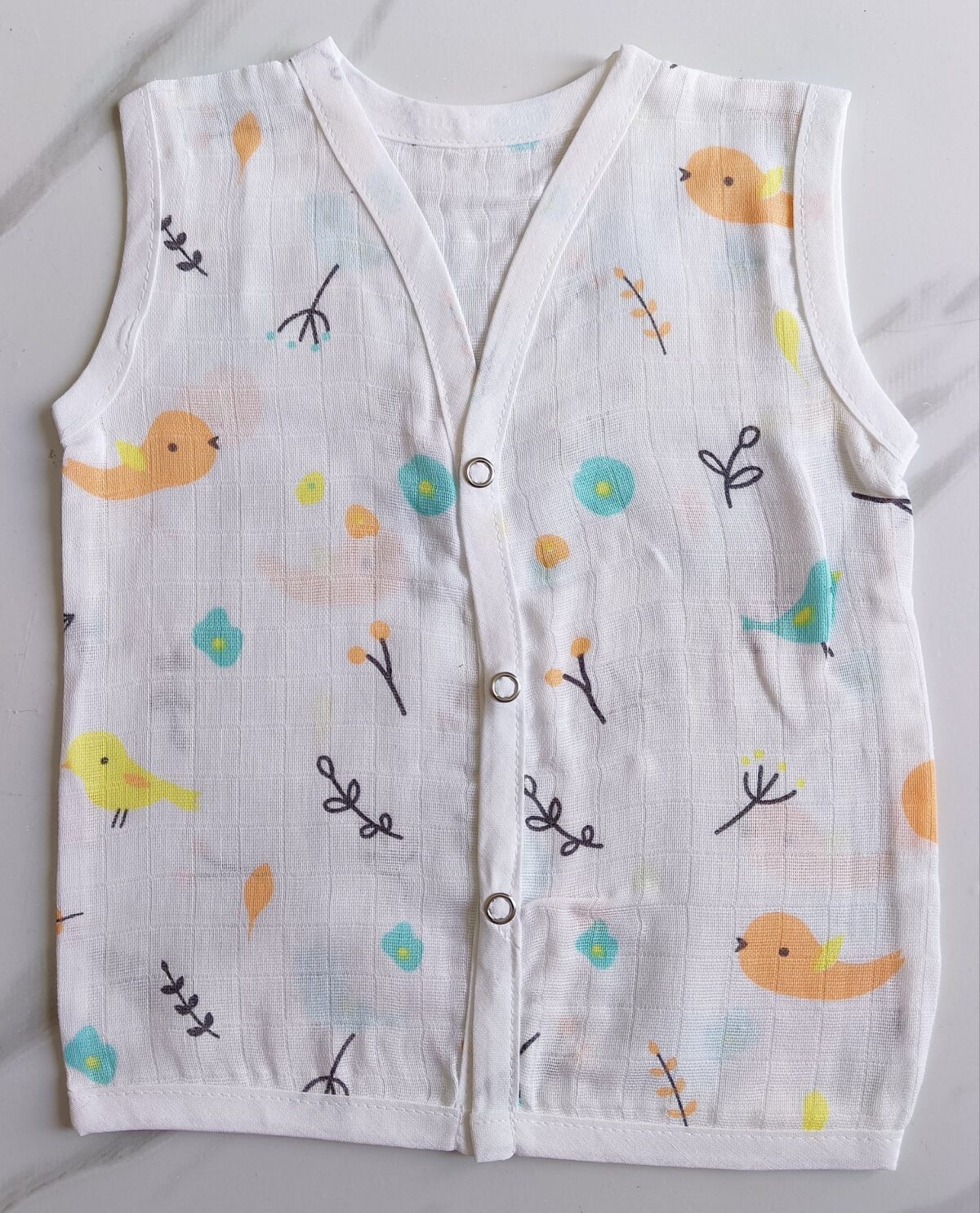 Muslin White Printed Jablas (3 - 6 Months) (Buy 5 @ ₹399) - Image 7