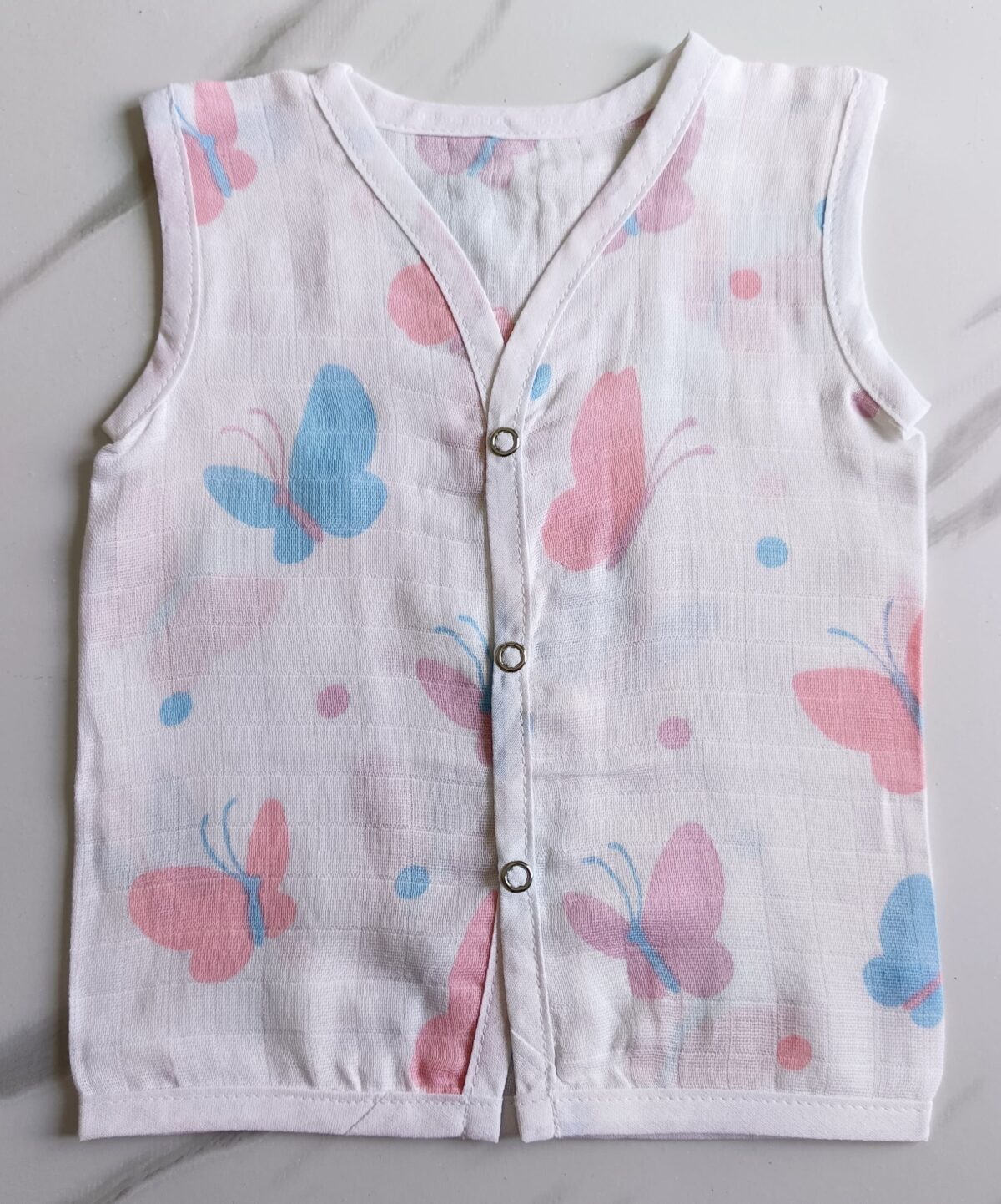 Muslin White Printed Jablas (0 - 3 Months) (Buy 5 @ ₹399) - Image 4