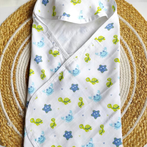 Muslin Hooded Towel – Tortoise Print