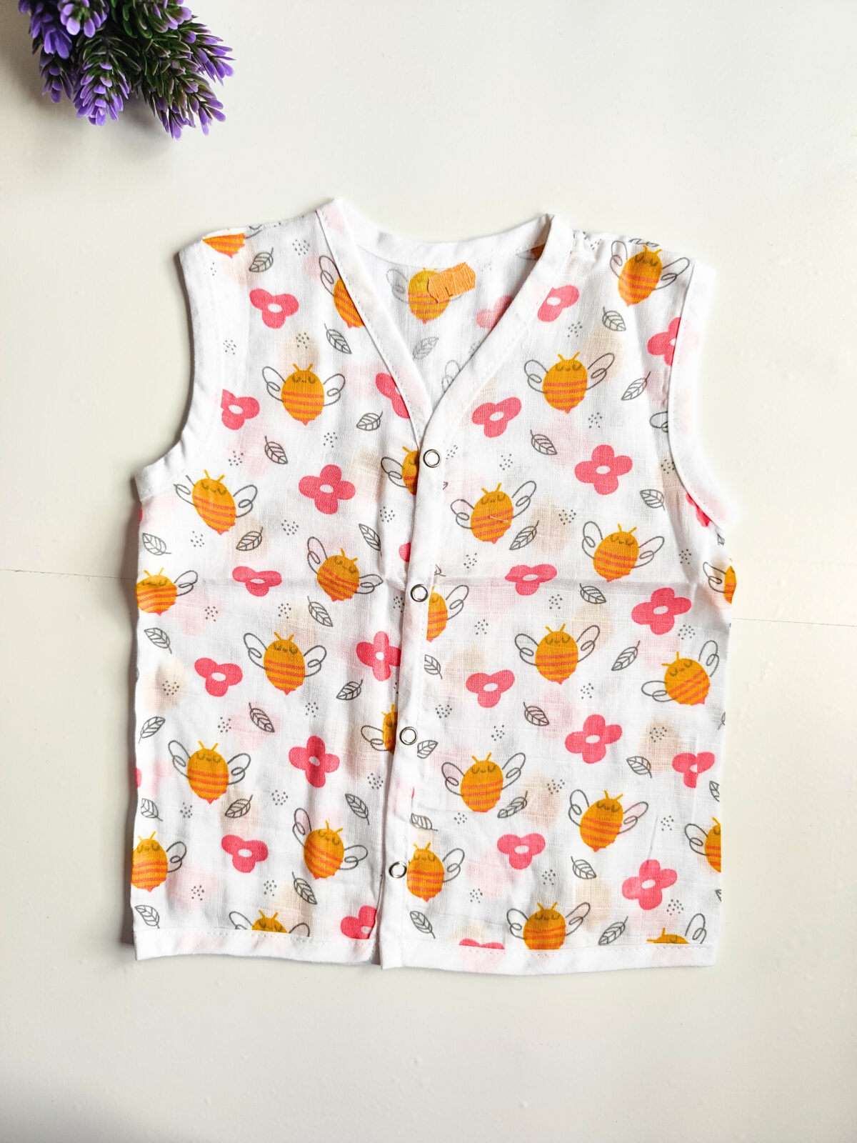 Muslin White Printed Jablas (6 - 9 Months) - Image 2