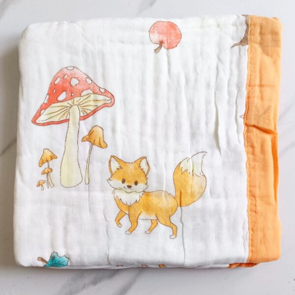Muslin Crinkled Blanket – Fox Print