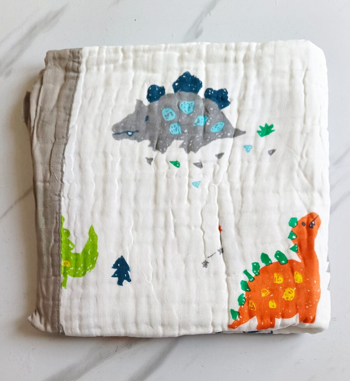 Muslin Crinkled Blanket - Dinos Print