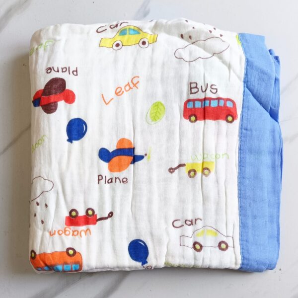Muslin Crinkled Blanket – Vehicles Print