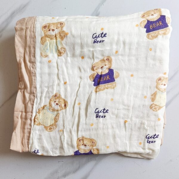 Muslin Crinkled Blanket – Small Bear Print