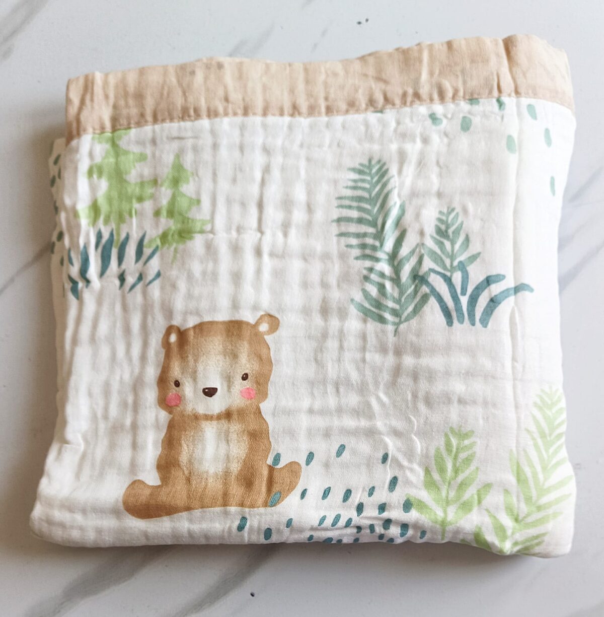 Muslin Crinkled Blanket - Big Bear Print