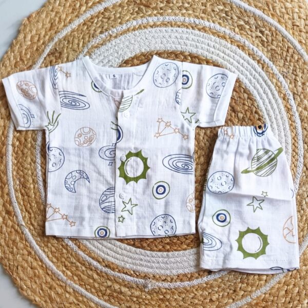 Muslin Half Sleeve Jabla Set – Sun Print