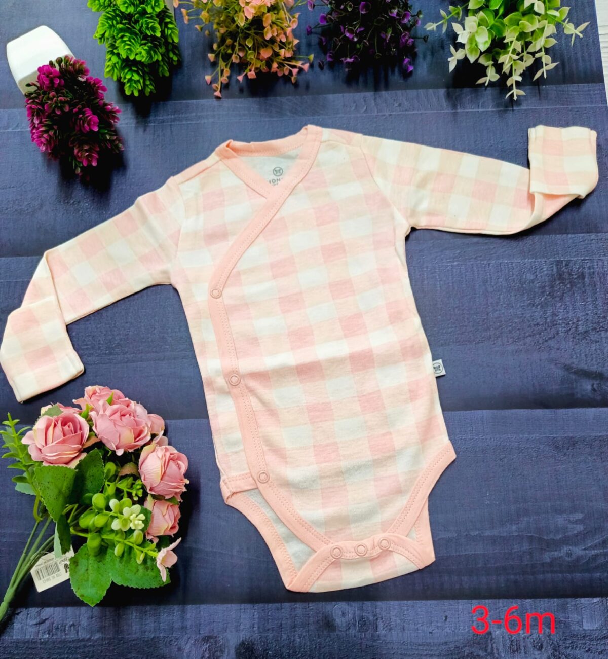 Pink Checkered Onesie (3 - 6 Months)