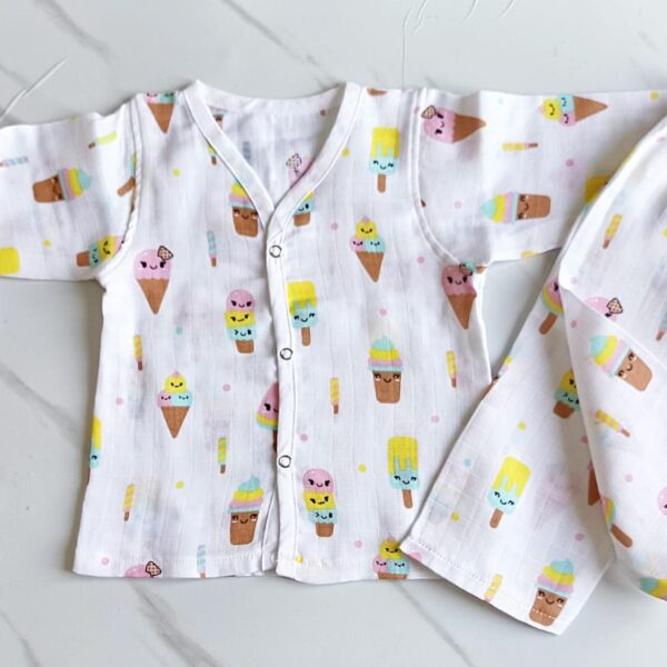 Muslin Night Suit – Icecream Print