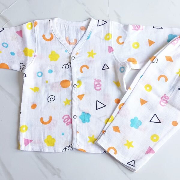 Muslin Night Suit – Geo Shapes Print