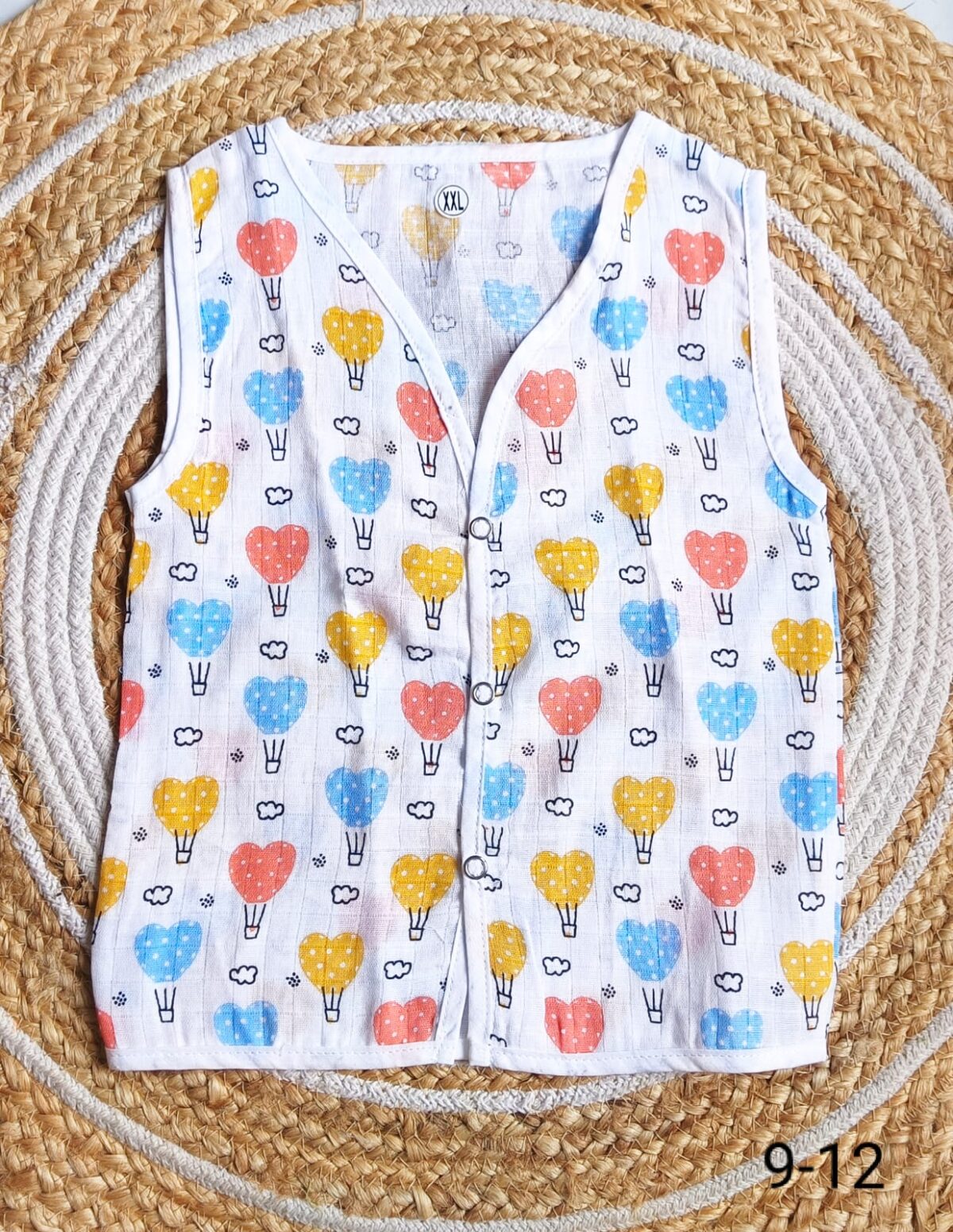 Muslin White Printed Jablas (12 - 18 Months)