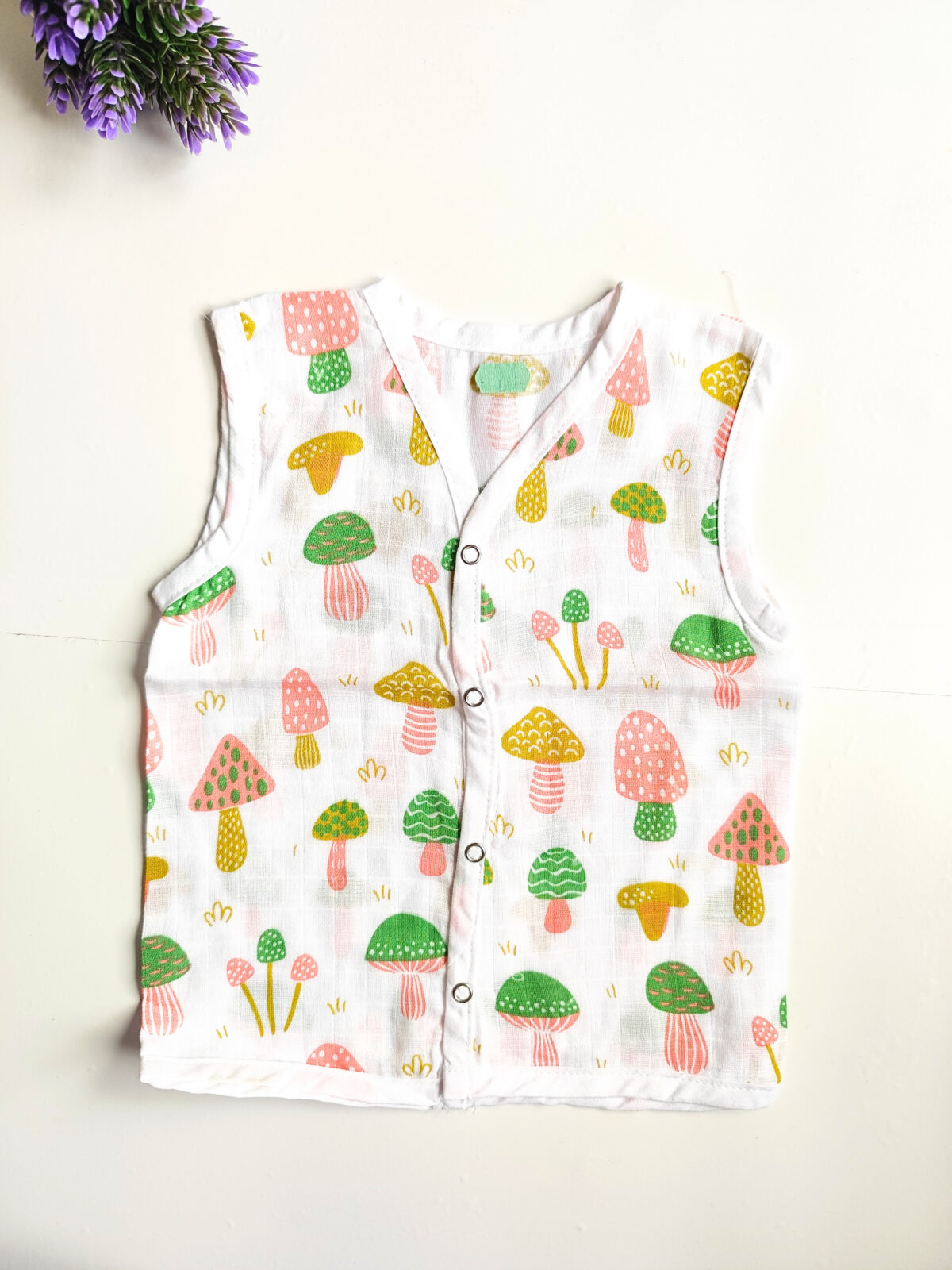 Muslin White Printed Jablas (6 - 9 Months)