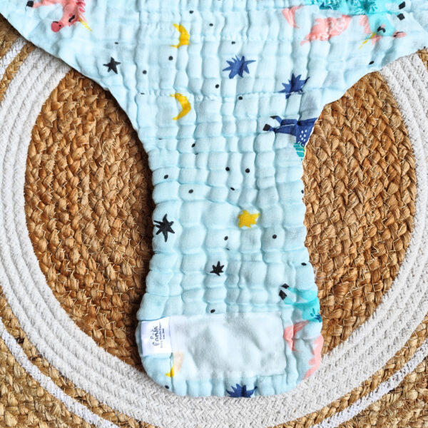 Colored Muslin Crinkled Nappies – Blue Shade (0 – 3 Months) – 6 Layered