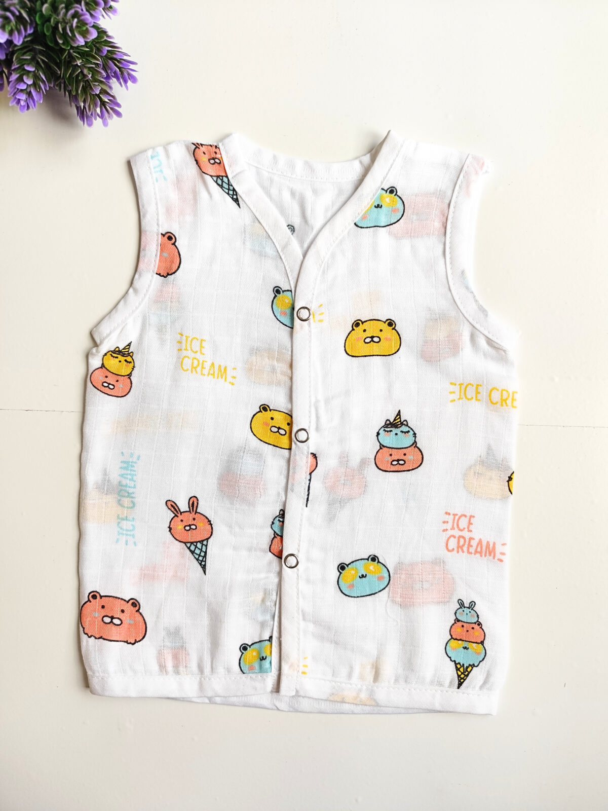 Muslin White Printed Jablas (3 - 6 Months) (Buy 5 @ ₹399) - Image 4
