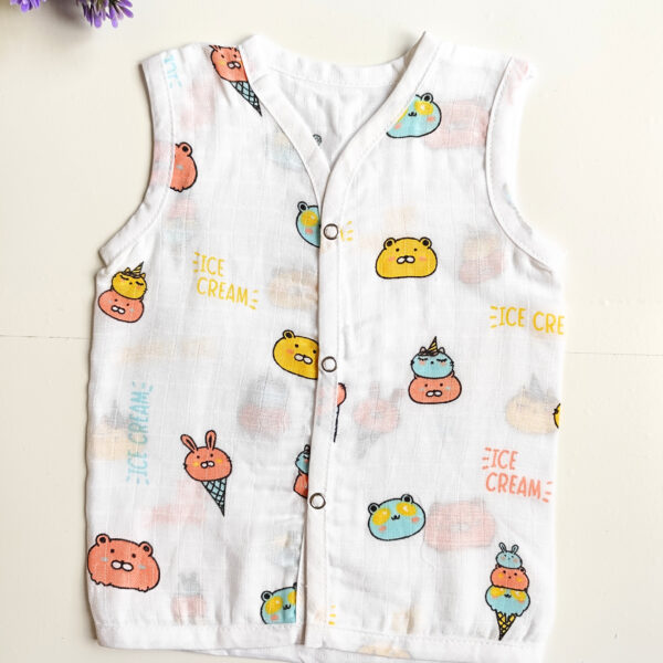 Muslin White Printed Jablas (0 – 3 Months) (Buy 5 @ ₹399)