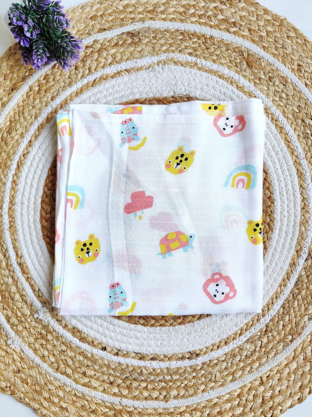 Muslin Swaddle - Monkey Print - Image 2