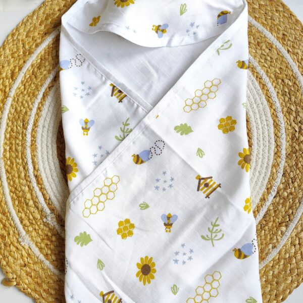 Muslin Hooded Towel – Honeycomb Print