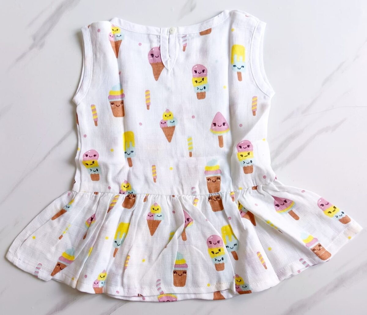 Muslin Back Button Frocks (0 - 6 Months)