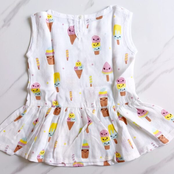 Muslin Back Button Frocks (0 – 6 Months)