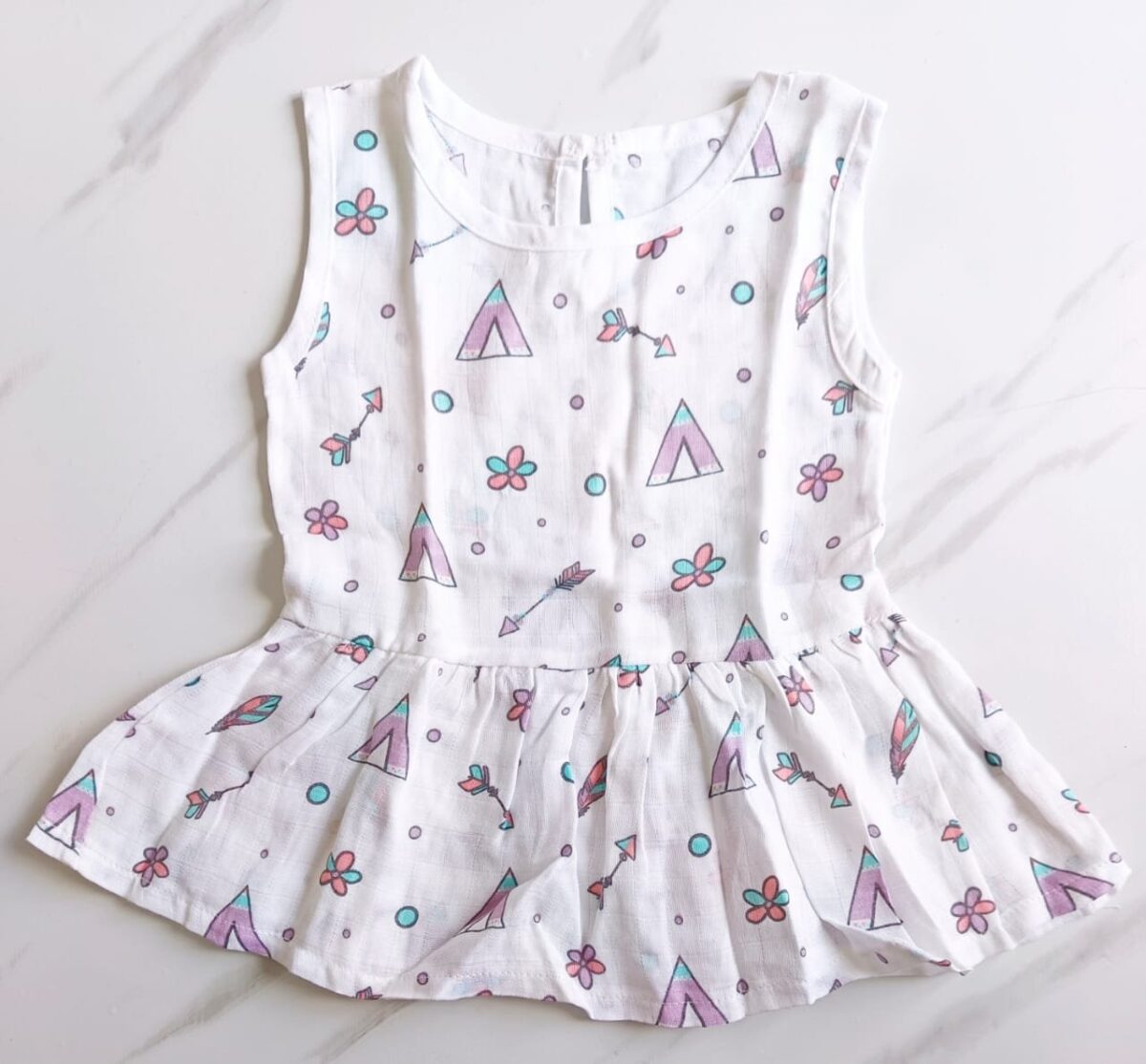 Muslin Back Button Frocks (0 - 6 Months) - Image 4