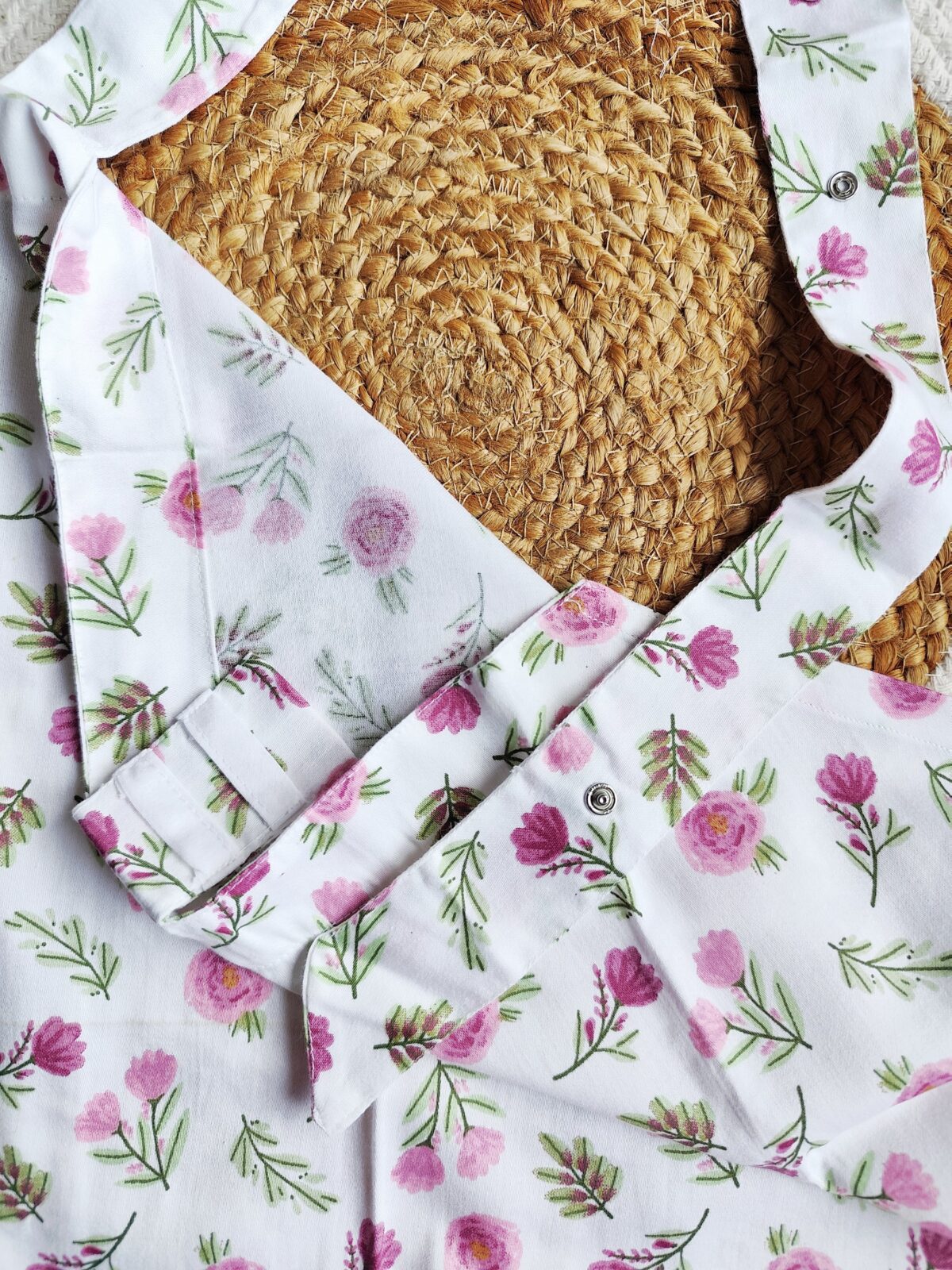 Feeding Apron - Pink Floral Print - Image 4