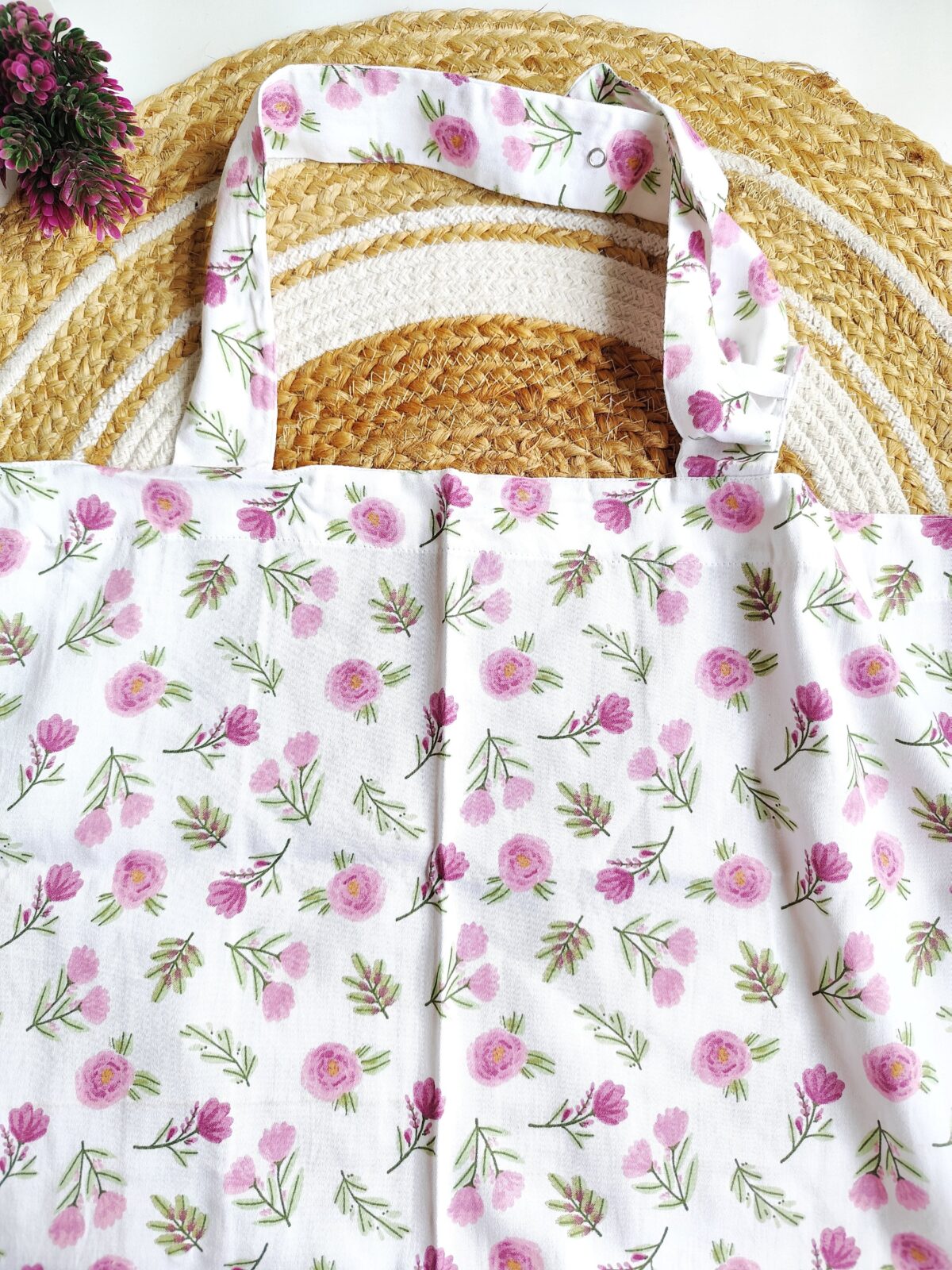 Feeding Apron - Pink Floral Print - Image 3