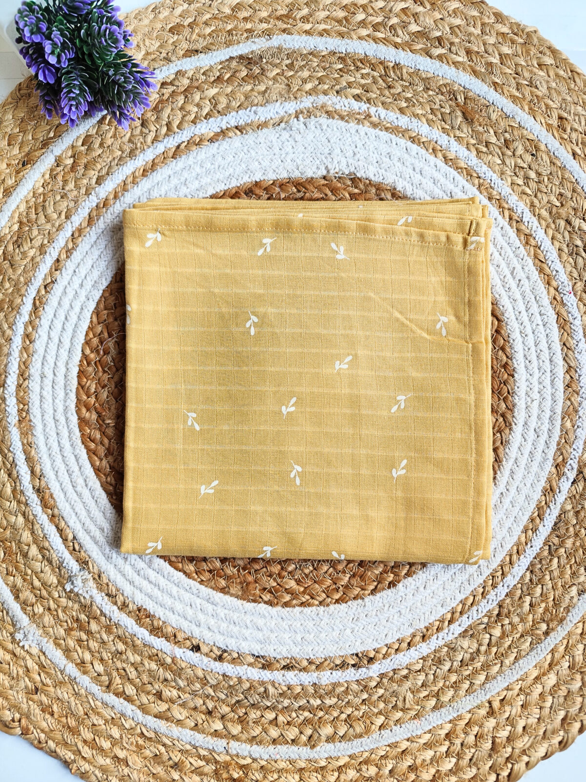 Muslin Colored Swaddle - Mustard - Image 2