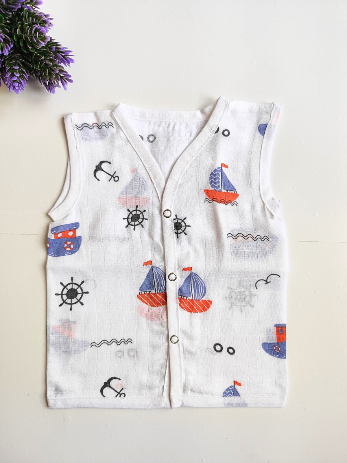 Muslin White Printed Jablas (0 - 3 Months) (Buy 5 @ ₹399) - Image 14