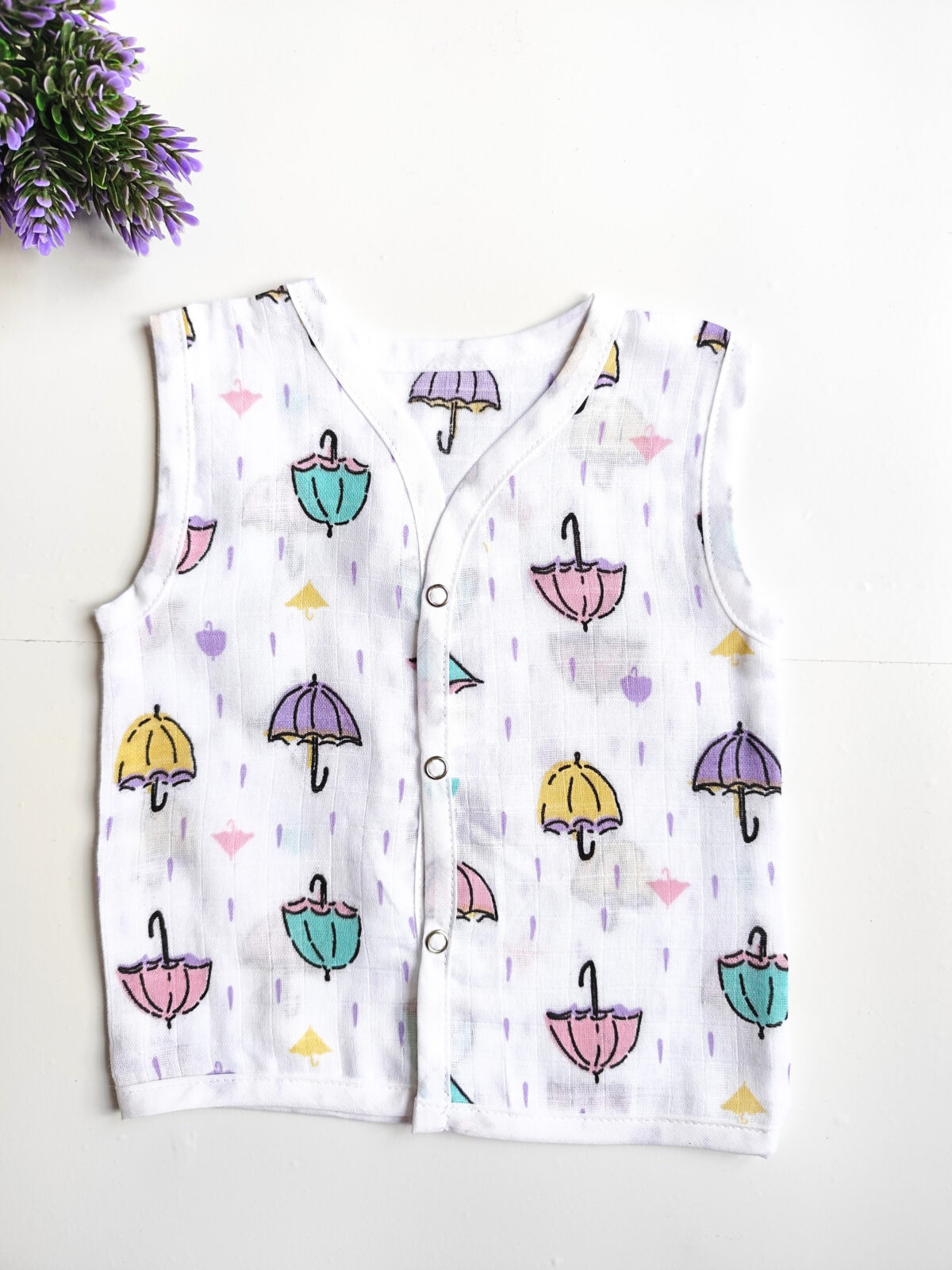 Muslin White Printed Jablas (0 - 3 Months) (Buy 5 @ ₹399) - Image 16