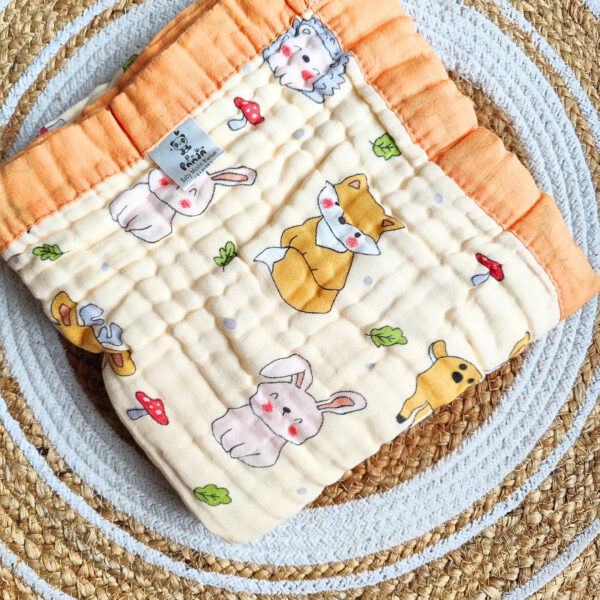 Colored Muslin Crinkled Blanket – Orange Shade