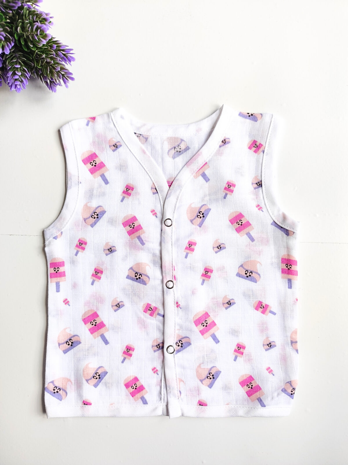 Muslin White Printed Jablas (0 - 3 Months) (Buy 5 @ ₹399) - Image 18