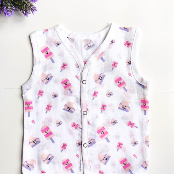 Muslin White Printed Jablas (9 – 12 Months)