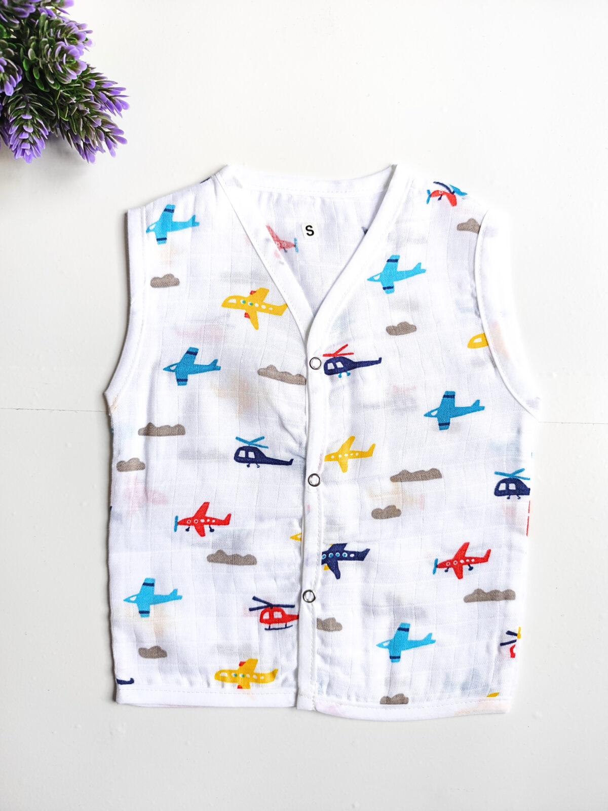 Muslin White Printed Jablas (3 - 6 Months) (Buy 5 @ ₹399) - Image 3