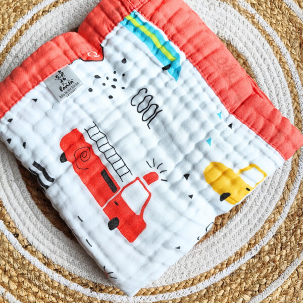 Colored Muslin Crinkled Blanket – Rust Orange Shade