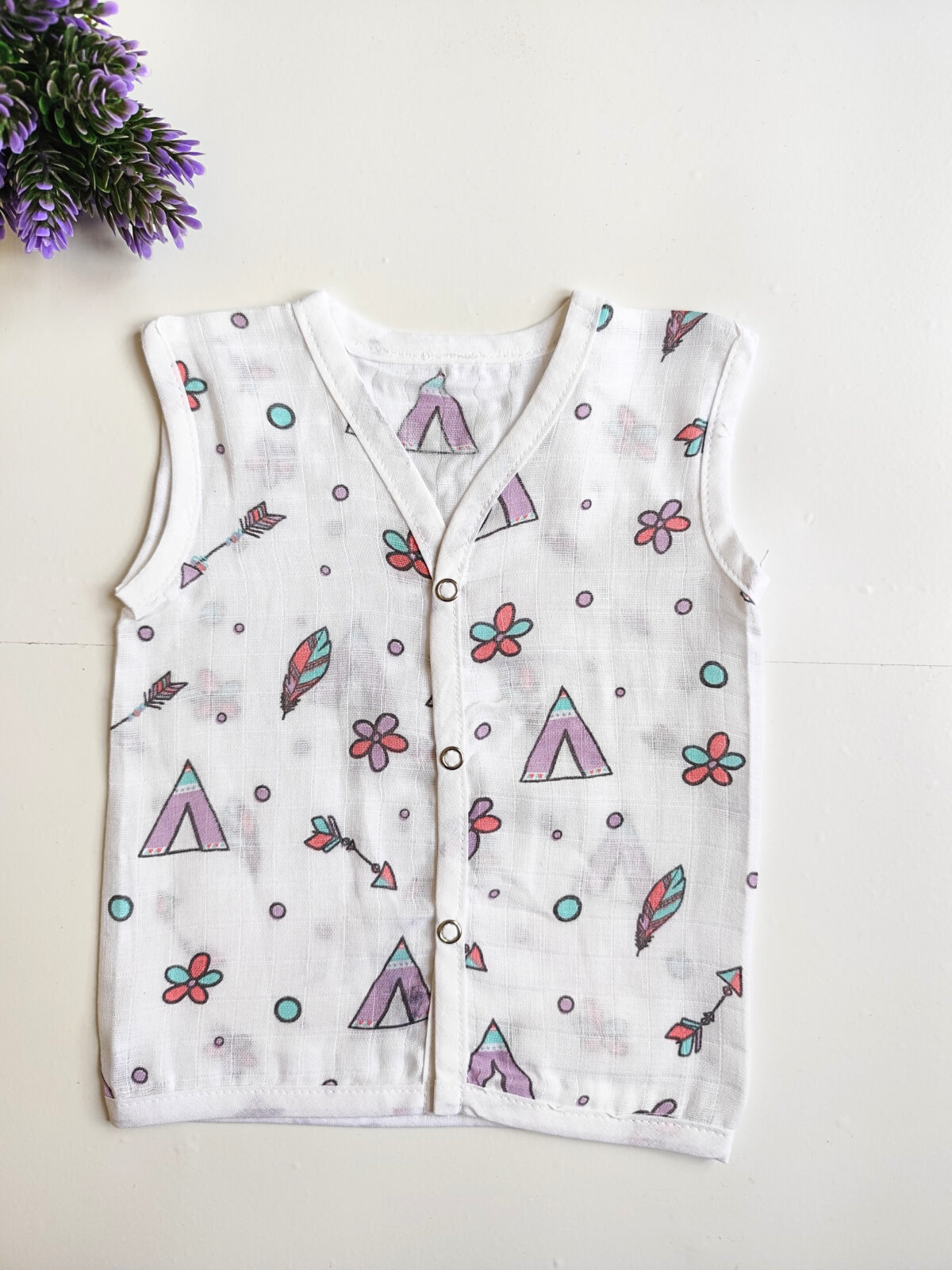 Muslin White Printed Jablas (0 - 3 Months) (Buy 5 @ ₹399) - Image 9