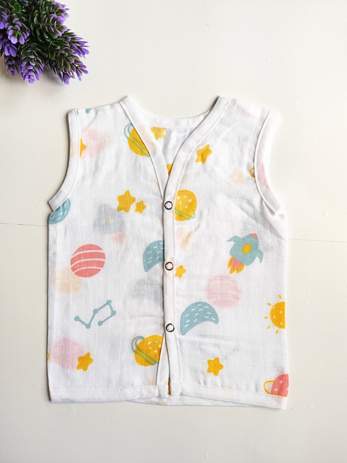 Muslin White Printed Jablas (0 - 3 Months) (Buy 5 @ ₹399) - Image 11