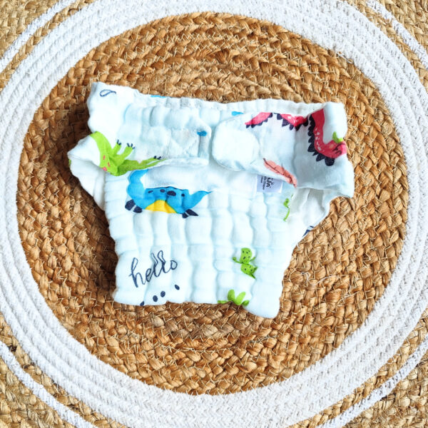 Colored Muslin Crinkled Nappies – Sky Blue Shade (0 – 3 Months) – 6 Layered