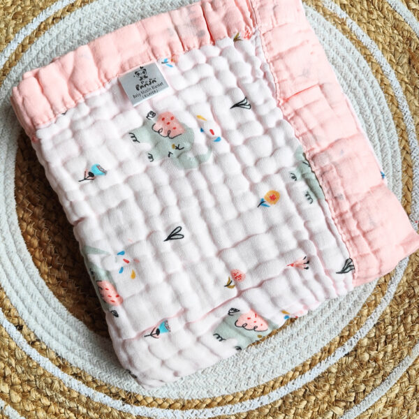 Colored Muslin Crinkled Blanket – Peach Shade