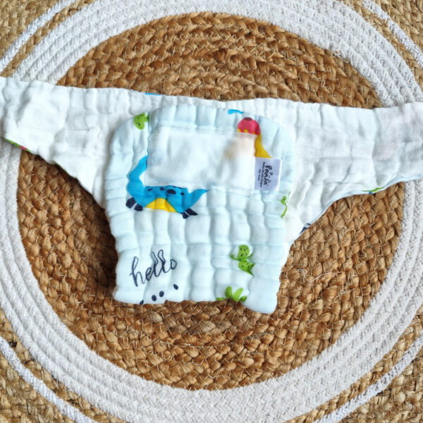 Colored Muslin Crinkled Nappies – Sky Blue Shade (0 – 3 Months) – 6 Layered
