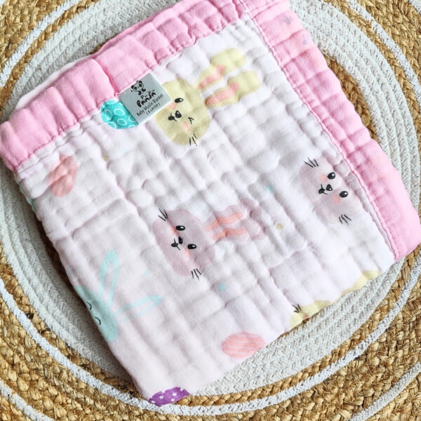 Colored Muslin Crinkled Blanket – Pink Shade