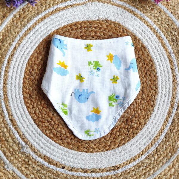 Pack of 2 Muslin Bibs – 3 Layered (Random Prints)